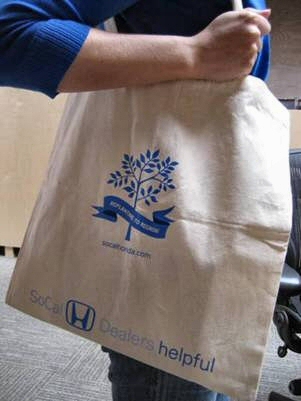 Tote bags, advertising -- of course