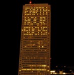 Earth Hour Sucks tower block